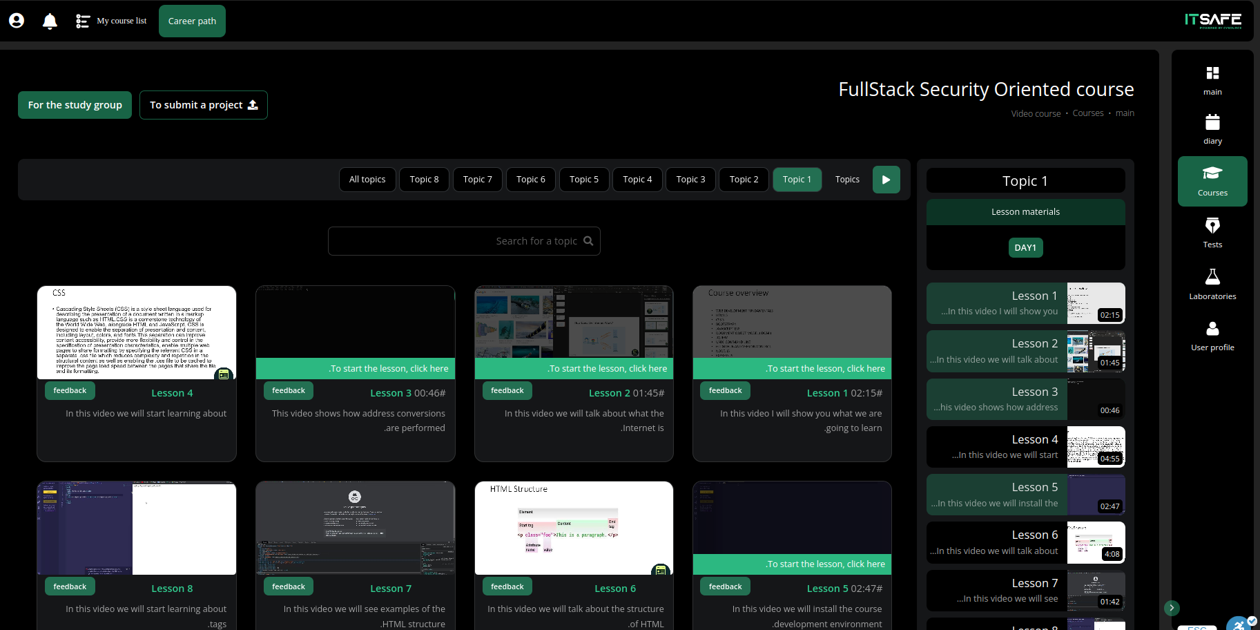 CySource - Course Dashboard